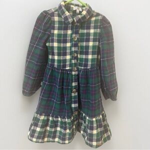 Tahari Plaid Girls 4T Dress - Green and Navy